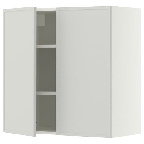 METOD mutfak duvar dolabı, ASPUDDEN açık gri, 80x80 cm, 2 kapaklı