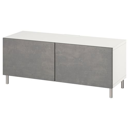 BESTÅ tv sehpası, beyaz-koyu gri, 120x42x48 cm, KALLVIKEN