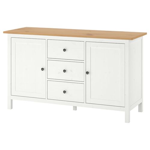 HEMNES konsol, açık kahverengi-beyaz, 157x88 cm