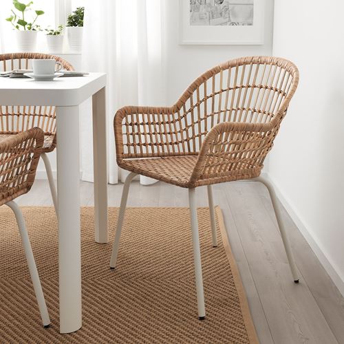 NILSOVE rattan sandalye, rattan-beyaz, Mindersiz