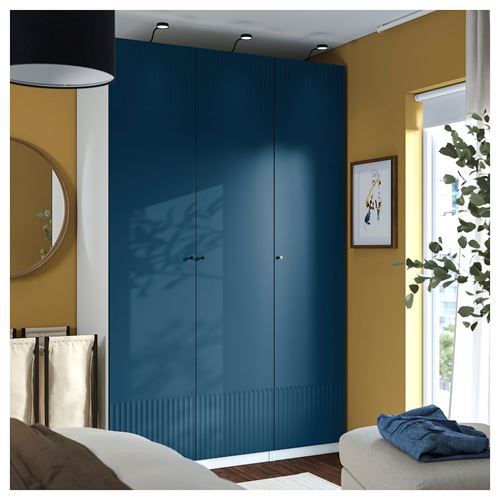 PAX/FYRUDDEN PAX gardırop, beyaz-mavi, 150x60x236 cm