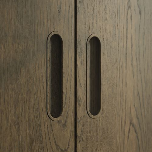 PAX/TONSTAD PAX gardırop, koyu gri kahverengi-meşe kaplama cam, 250x60x236 cm