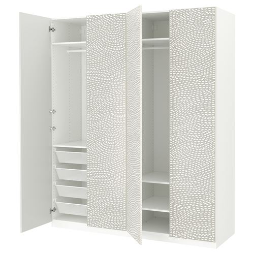 PAX/MISTUDDEN PAX gardırop, beyaz-gri desenli, 200x60x236 cm