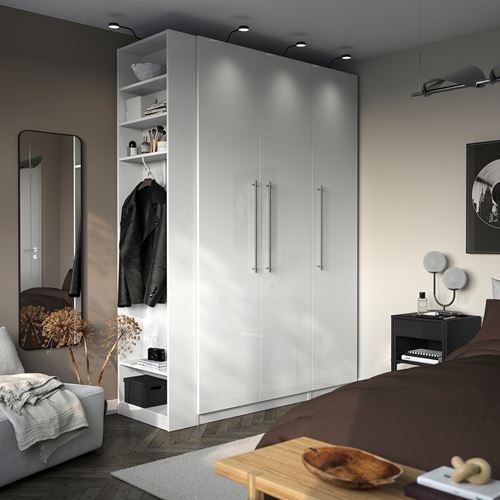 PAX/FARDAL PAX gardırop, beyaz-parlak cila, 170x60x236 cm