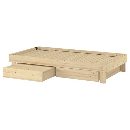 GLAMBERGET çift kişilik karyola, çam, 80-160x200 cm