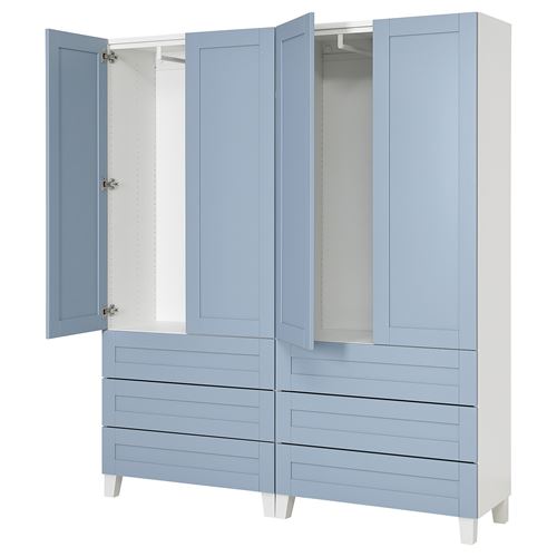 PLATSA/SANNIDAL PLATSA gardırop, beyaz-mavi, 160x42x191 cm