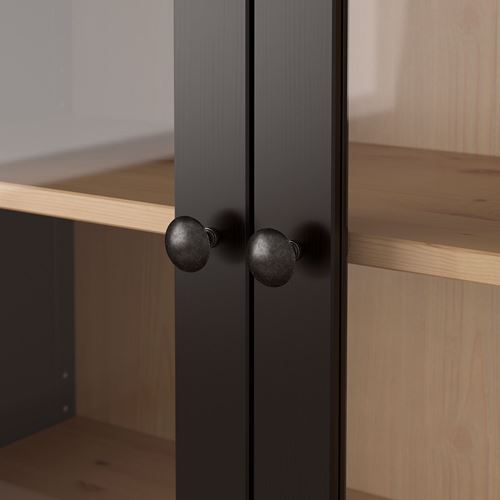 HEMNES vitrin, venge-kahverengi, 90x197 cm