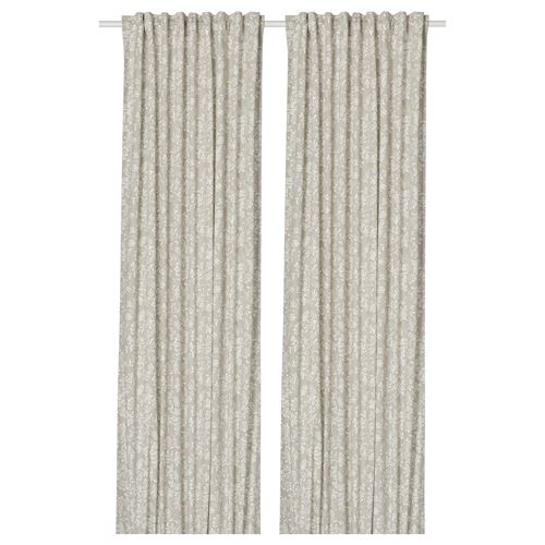 SNÖRUTA fon perde/2 kanat, açık gri-bej-beyaz, 145x300 cm, ışık filtreleyici, polyester