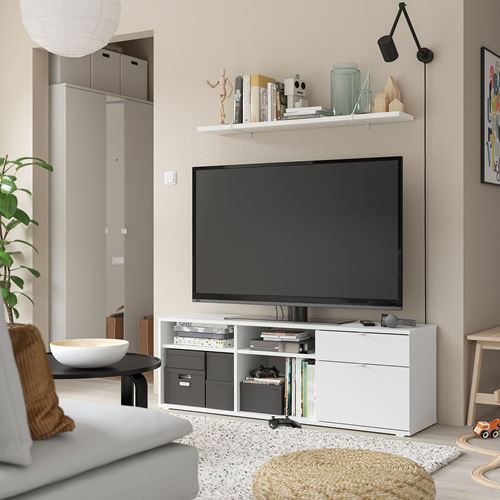 VIHALS tv sehpası, beyaz, 146x37x50 cm