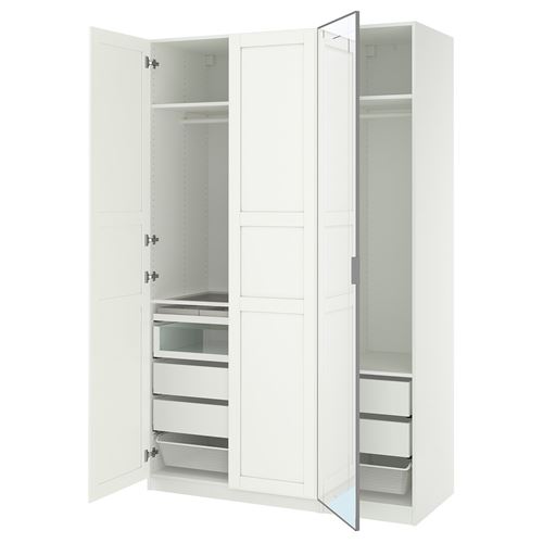 PAX/KAMMARTORP/TYSSEDAL PAX gardırop, beyaz-aynalı cam, 150x60x236 cm