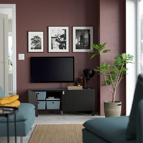 BESTÅ tv sehpası, venge, 120x42x48 cm, LAPPVIKEN