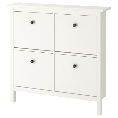 HEMNES ayakkabı dolabı, beyaz, 107x22x101 cm, 4 bölmeli