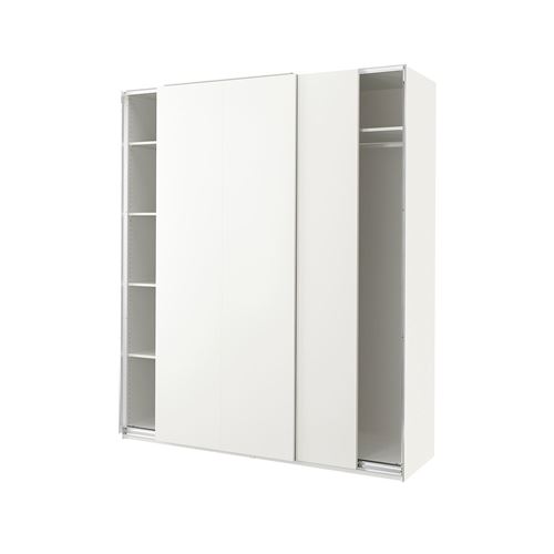 PAX/HASVIK PAX sürgü kapaklı gardırop, beyaz, 200x66x236 cm
