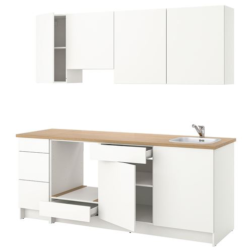 KNOXHULT mutfak dolabı kombinasyonu, beyaz, 220x61x220 cm, Batarya dahil değildir.