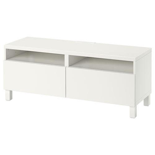 BESTÅ tv sehpası, beyaz, 120x42x48 cm, LAPPVIKEN, çıt çıt raylı