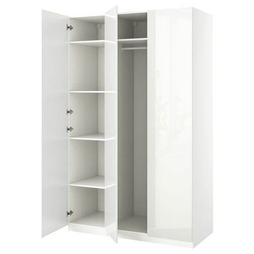 PAX/FARDAL PAX gardırop, beyaz-parlak cila beyaz, 150x60x236 cm