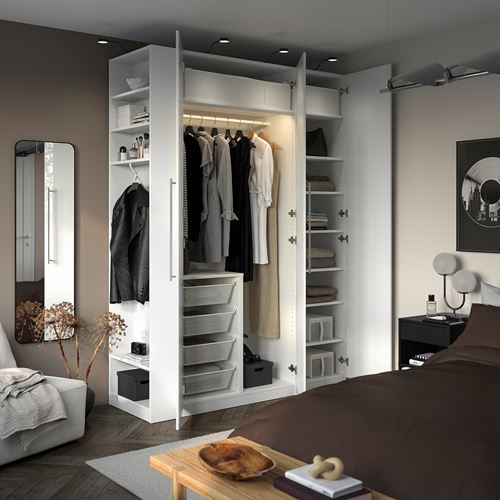 PAX/FARDAL PAX gardırop, beyaz-parlak cila, 170x60x236 cm