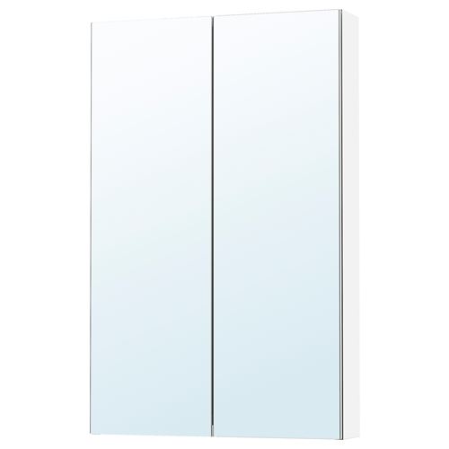 LETTAN banyo duvar dolabı, renksiz, 60x15x95 cm, 2 ayna kapaklı