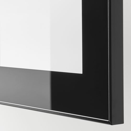 BESTÅ tv sehpası, venge-siyah-şeffaf cam, 180x42x39 cm, SELSVIKEN/GLASSVIK