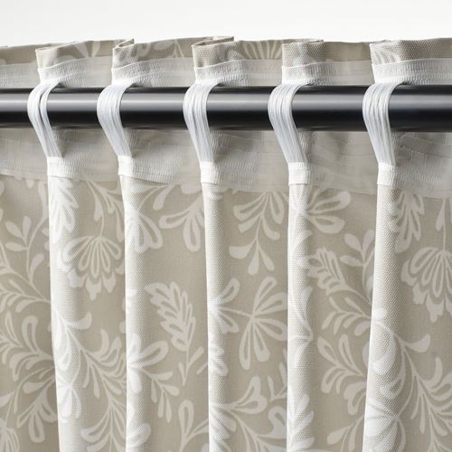 SNÖRUTA fon perde/2 kanat, açık gri-bej-beyaz, 145x300 cm, ışık filtreleyici, polyester
