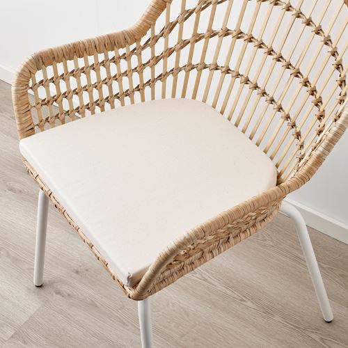 NILSOVE rattan sandalye, rattan-beyaz, NORNA-laila natürel
