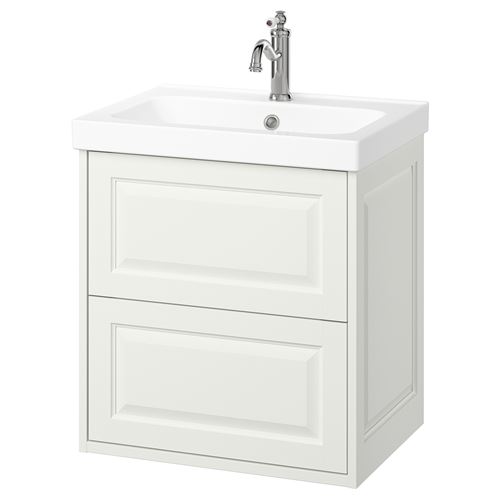 TÄNNFORSEN/ORRSJÖN lavabo dolabı kombinasyonu, beyaz, 62x49x69 cm, HAMNSKAR batarya