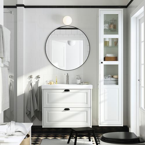 TÄNNFORSEN/ORRSJÖN lavabo dolabı kombinasyonu, beyaz, 82x49x69 cm, HAMNSKAR batarya