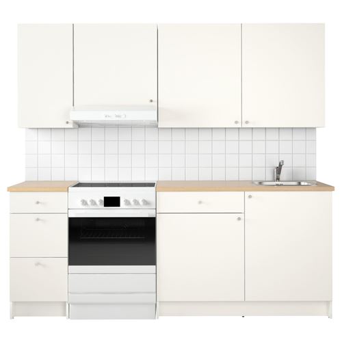 KNOXHULT mutfak dolabı kombinasyonu, beyaz, 220x61x220 cm, LAGAN batarya