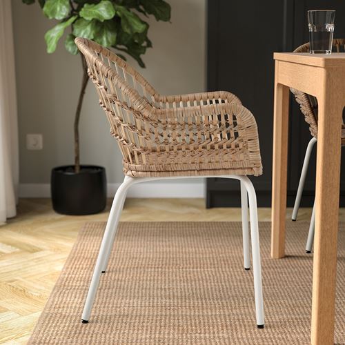 NILSOVE rattan sandalye, rattan-beyaz, Mindersiz