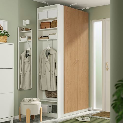 PAX/STORKLINTA PAX gardırop, beyaz-meşe görünümlü, 120x60x236 cm