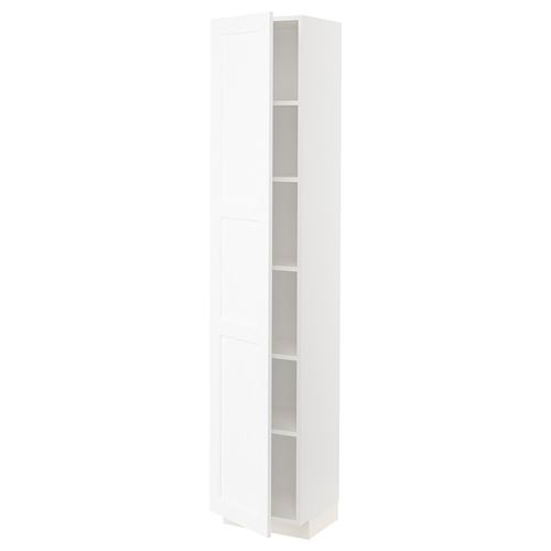 METOD mutfak boy dolabı, ENKÖPING beyaz, 40x37x200 cm, 1 kapaklı ve 4 raflı