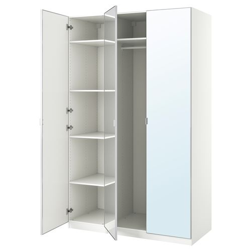 PAX/ÅHEIM PAX gardırop, beyaz-aynalı cam, 150x60x236 cm