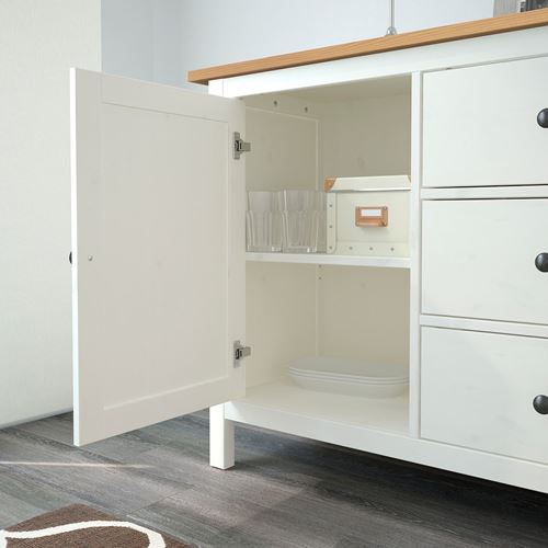 HEMNES konsol, açık kahverengi-beyaz, 157x88 cm