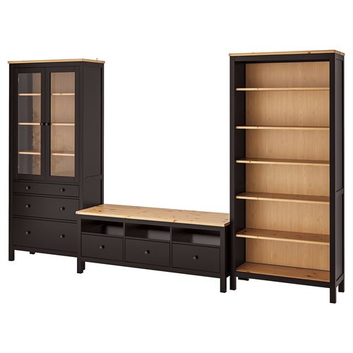 HEMNES tv ünitesi, venge-kahverengi, 326x197 cm