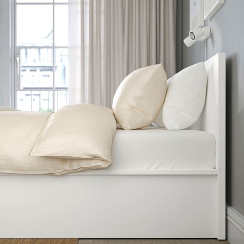 MALM çift kişilik baza, beyaz, 160x200 cm, bazalı