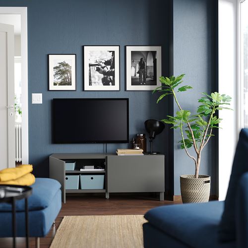 BESTÅ tv sehpası, koyu gri, 120x42x48 cm, LAPPVIKEN, STUBBARP