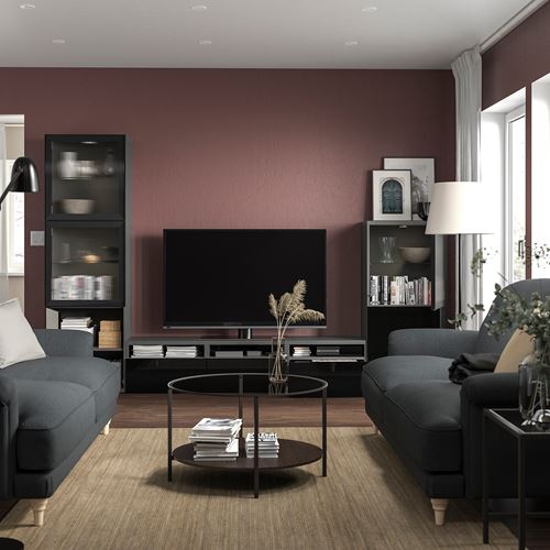 BESTÅ tv ünitesi, koyu gri, 300x42x193 cm, LAPPVIKEN/FÄLLSVIK
