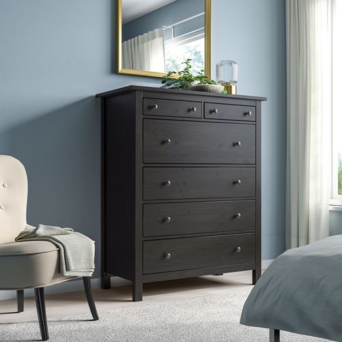 HEMNES 6 çekmeceli şifonyer, venge, 108x130 cm