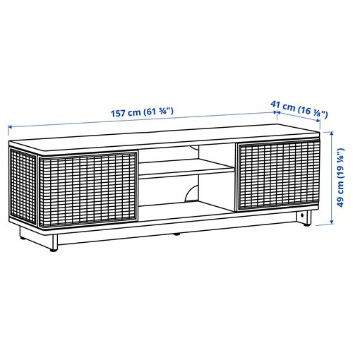 FRYKSÅS tv sehpası, rattan, 157x41x49 cm