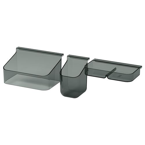 VISSLAÅN çekmece düzenleyici, gri, 3'lü set
