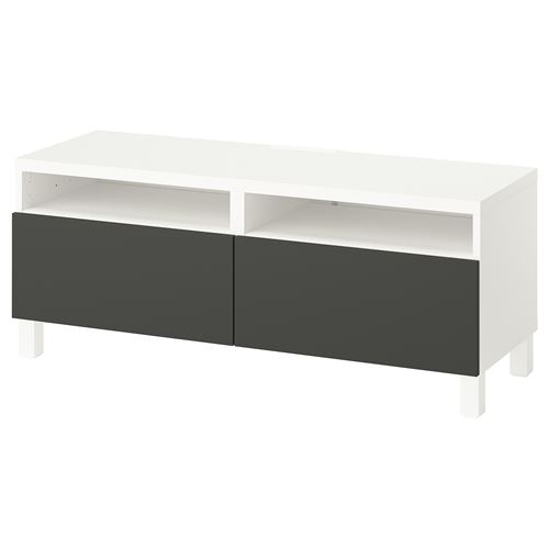 BESTÅ tv sehpası, beyaz-koyu gri, 120x42x48 cm, LAPPVIKEN, STUBBARP