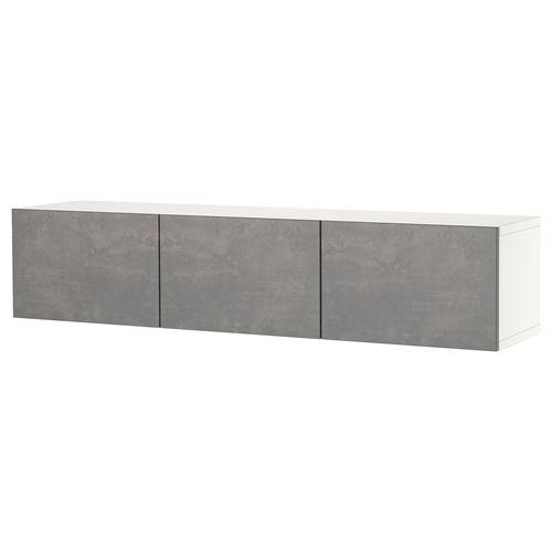 BESTÅ tv sehpası, beyaz-koyu gri, 180x42x38 cm, KALLVIKEN