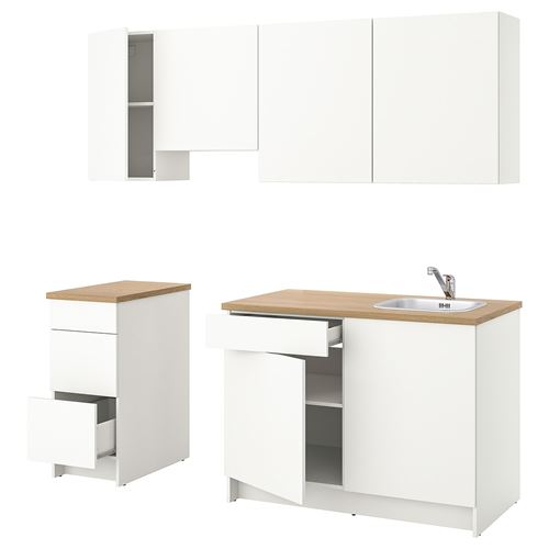 KNOXHULT mutfak dolabı kombinasyonu, beyaz, 220x61x220 cm, LAGAN batarya