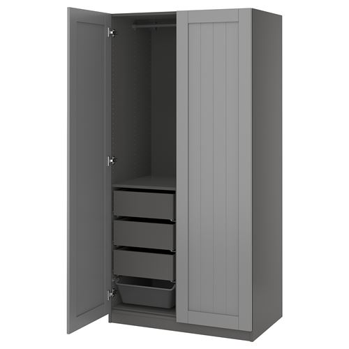 PAX/GULLABERG PAX gardırop, koyu gri-gri, 100x60x201 cm