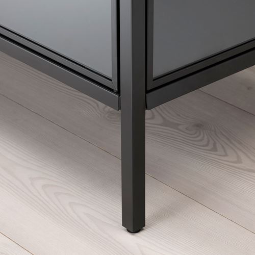 RUDSTA cam vitrin, antrasit, 80x37x120 cm