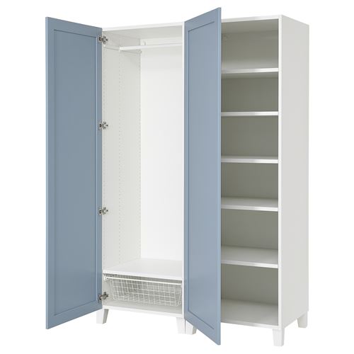 PLATSA/SANNIDAL PLATSA gardırop, beyaz-mavi, 120x57x191 cm