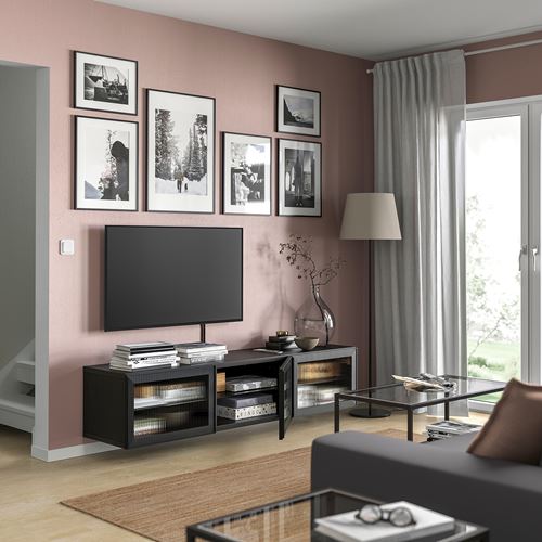 BESTÅ tv sehpası, venge, 180x42x38 cm, FALLSVIK