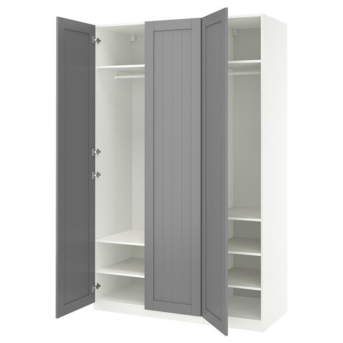 PAX/GULLABERG PAX gardırop, beyaz-gri, 150x60x236 cm