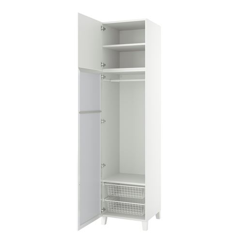 PLATSA/FONNES/STRAUMEN PLATSA gardırop, beyaz-ayna, 60x57x251 cm