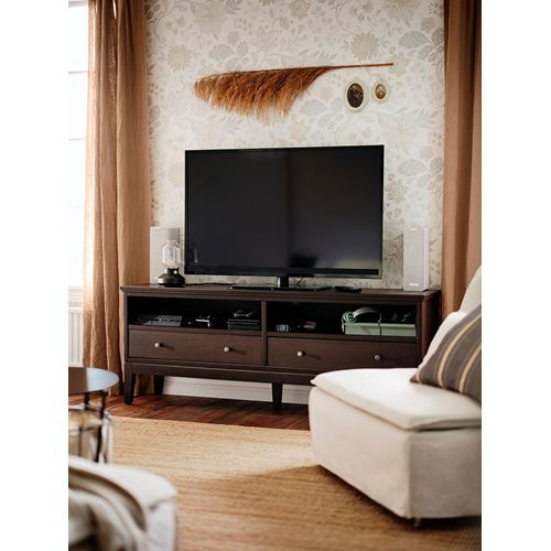 IDANÄS tv sehpası, koyu kahve, 162x40x63 cm